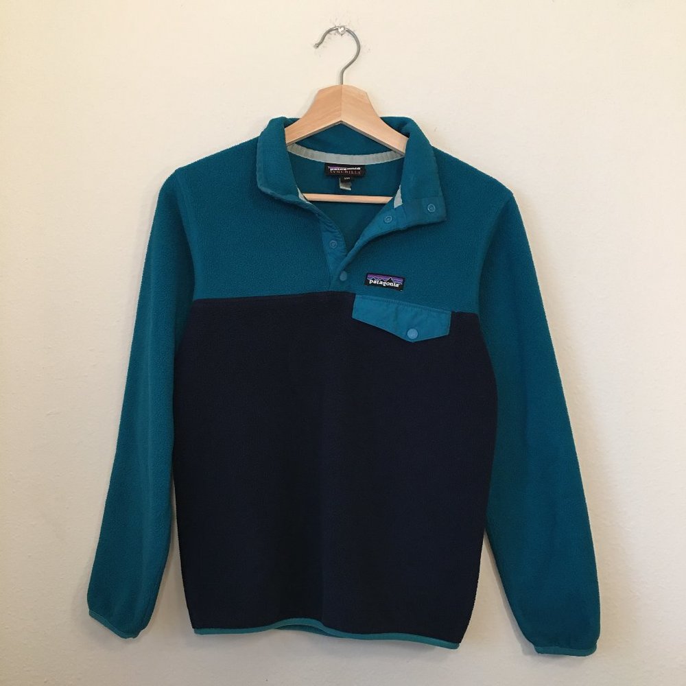 Patagonia Women's Synchilla Snap-T Fleece Pullover Teal/Navy (XXS)